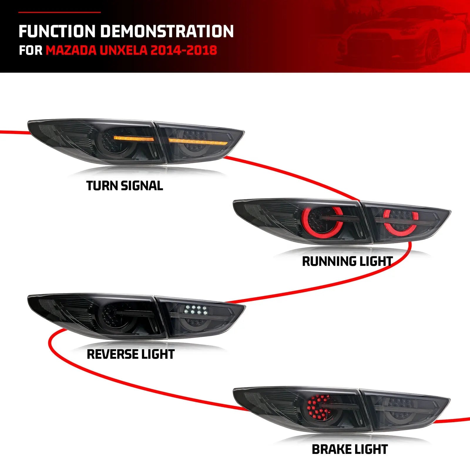 Mazda 3 20-23 Sedan Full LED Aftermarket Tail Lights