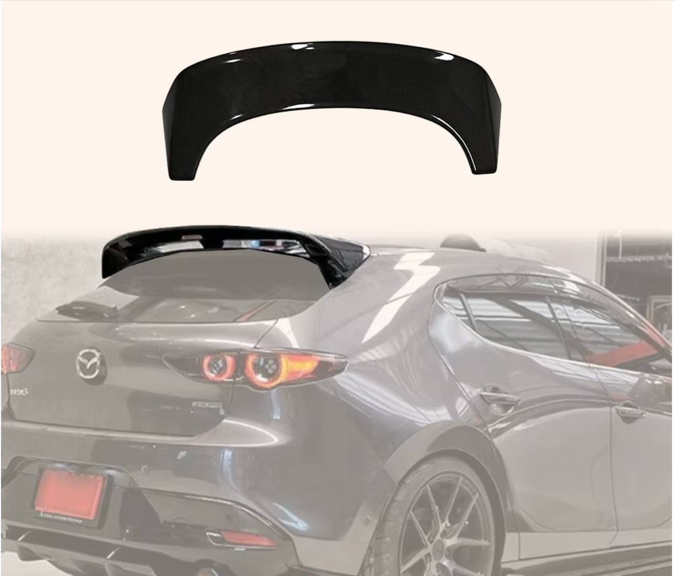 Mazda 3 Hatchback 2020–2025  Carbon Fiber Roof Spoiler Wing